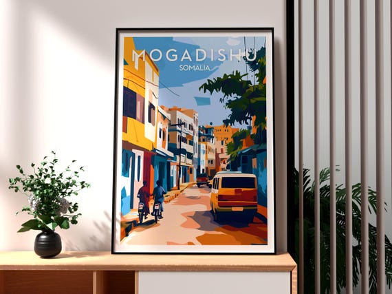 Mogadishu Poster Somalia Print Travel Art Africa Wildlife