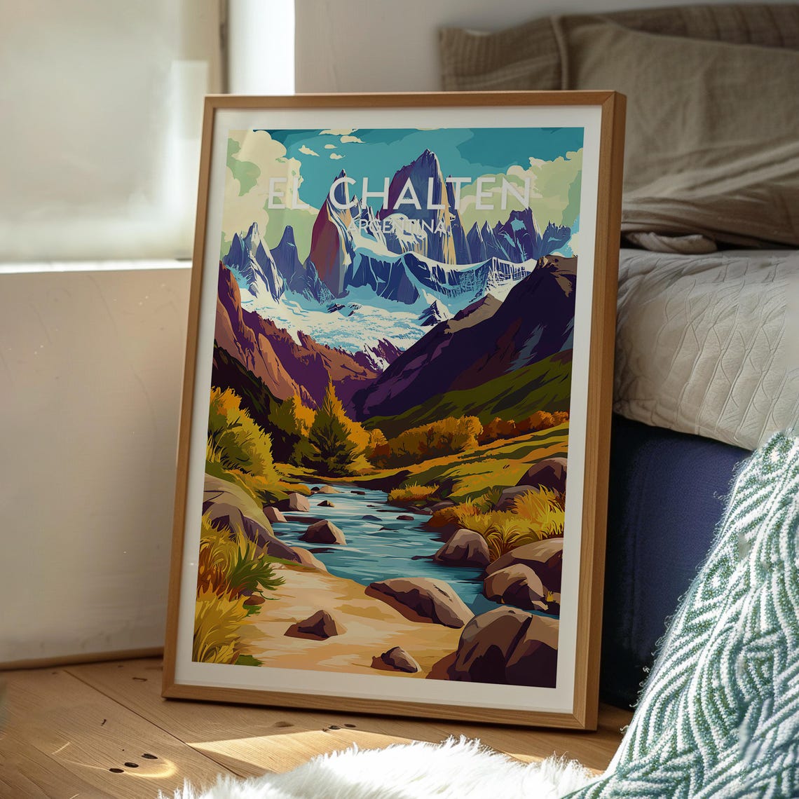 El Chalten Travel Print Argentina Wall Art Mountains Poster Gift For Traveller - Image 3