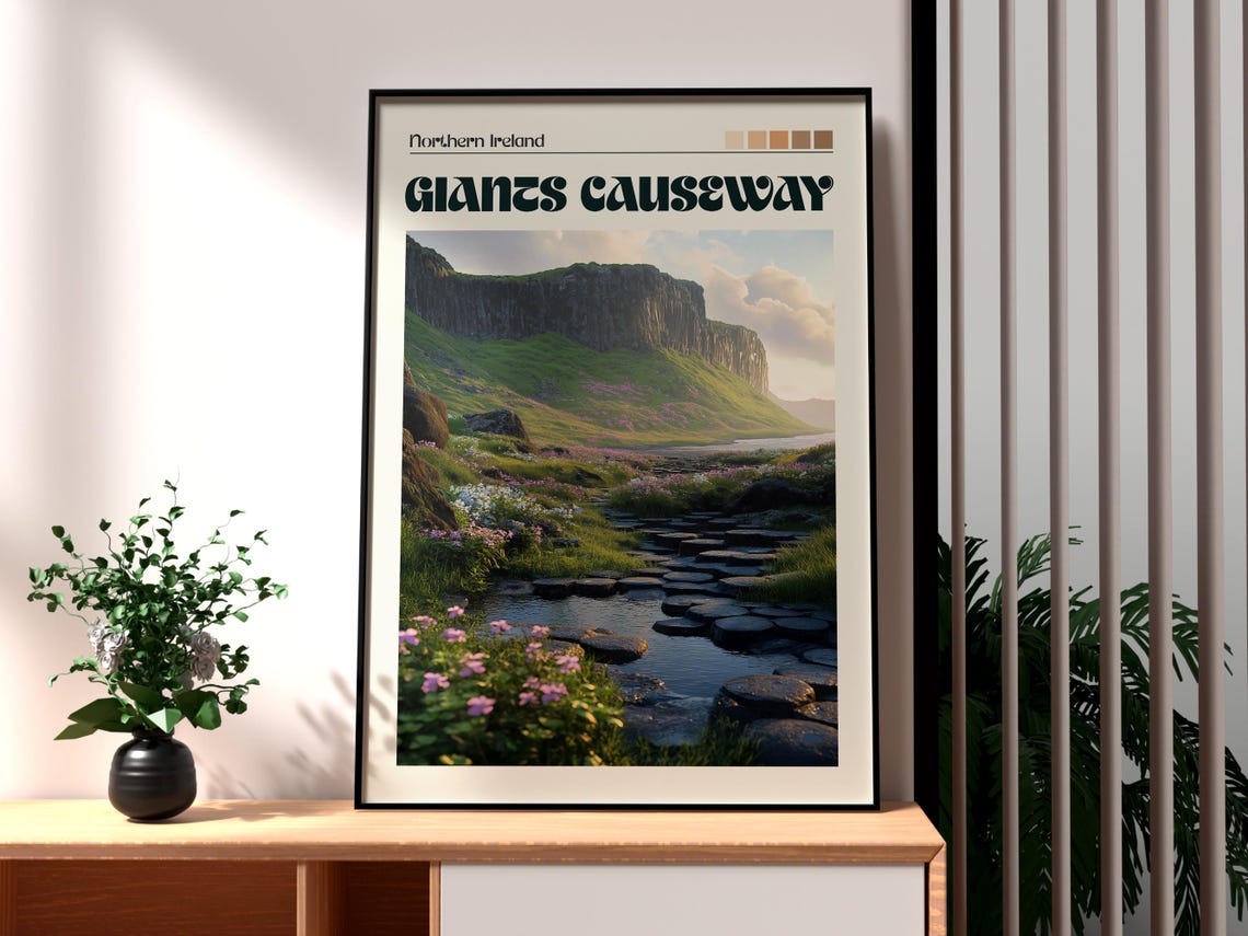 Giants Causeway Northern Ireland Basalt Columns Coast Poster