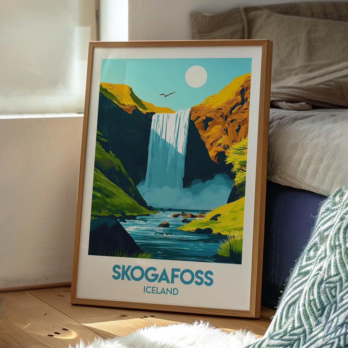 Skogafoss Iceland Waterfall Travel Poster - Image 2
