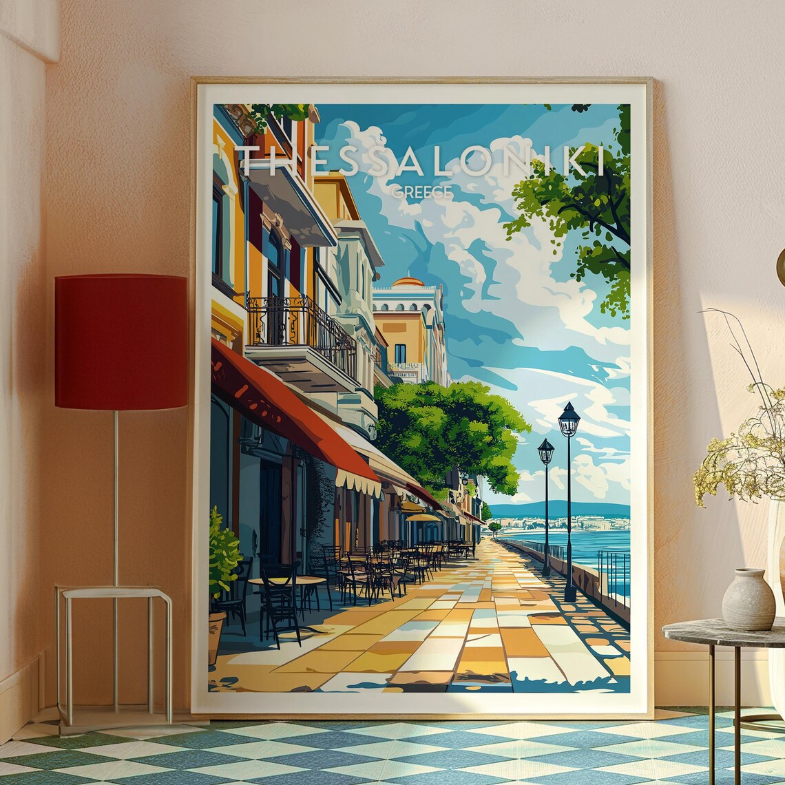 Thessaloniki Greece Waterfront Promenade Old Town Travel Poster - Image 2
