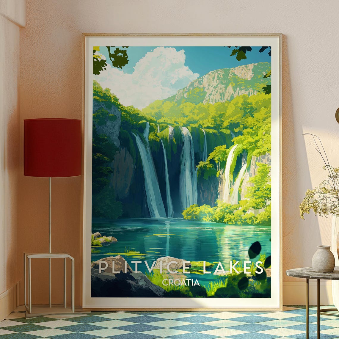 Plitvice Lakes Croatia Waterfalls Emerald Forest Pools Poster - Image 2