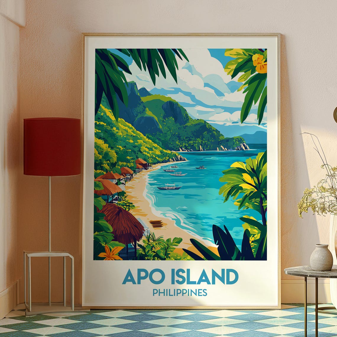 Apo Island Philippines Tropical Beach Lagoon Coastline Poster - Image 2