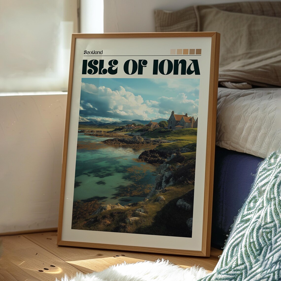 Isle of Iona Scotland Rocky Shore Abbey Coastline Photo Travel Poster - Image 3