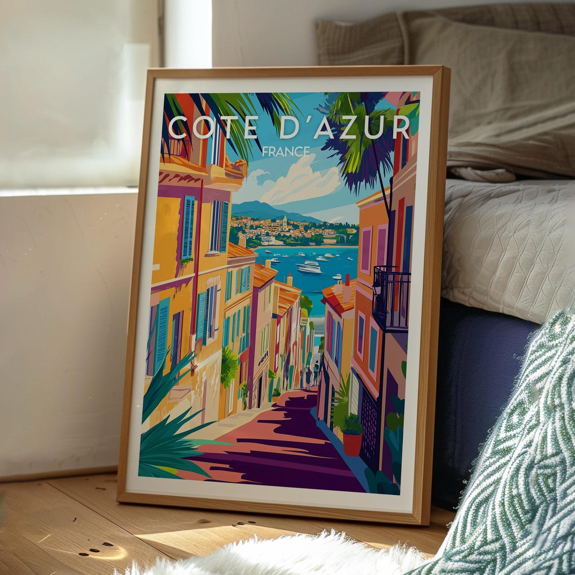 Cote Dazur France Travel Poster, French Riviera - Image 3