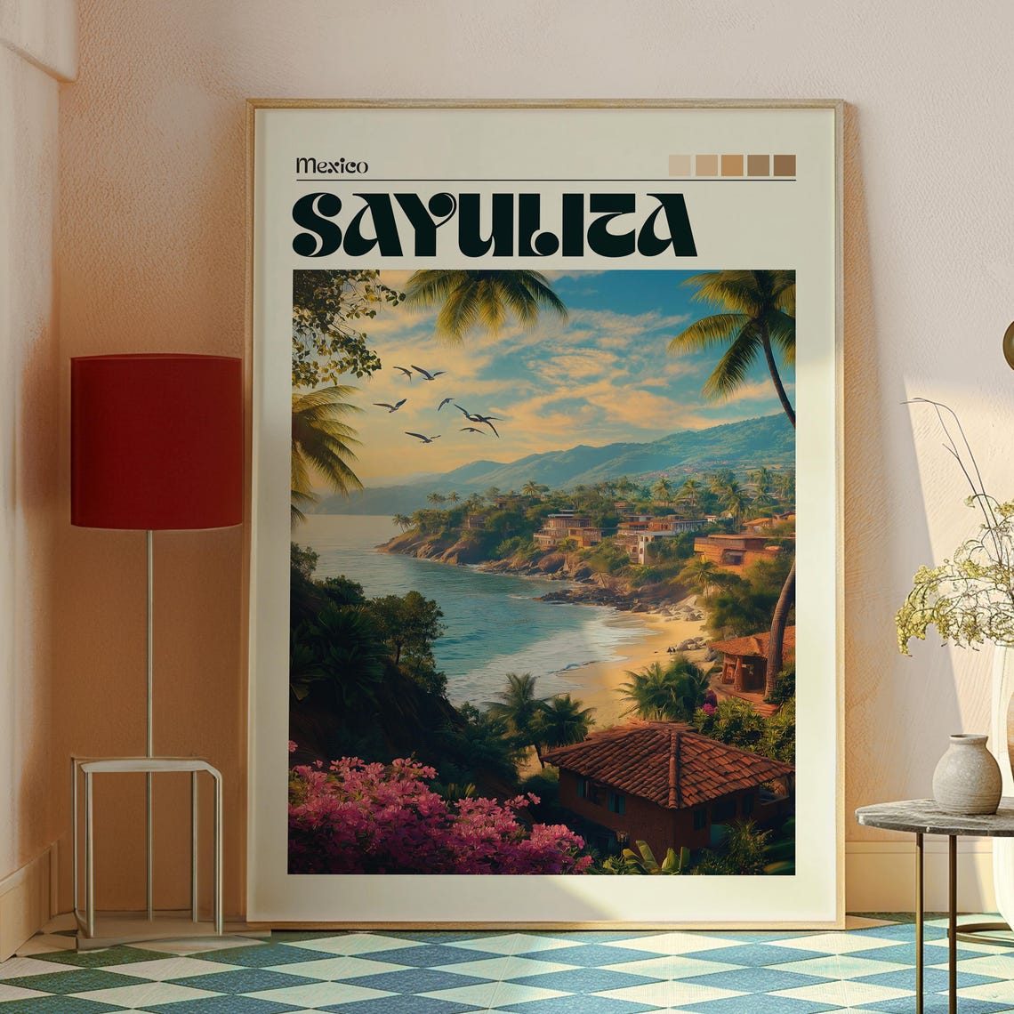 Sayulita Print Mexico Wall Art Beach Poster Travel Surfing - Image 2