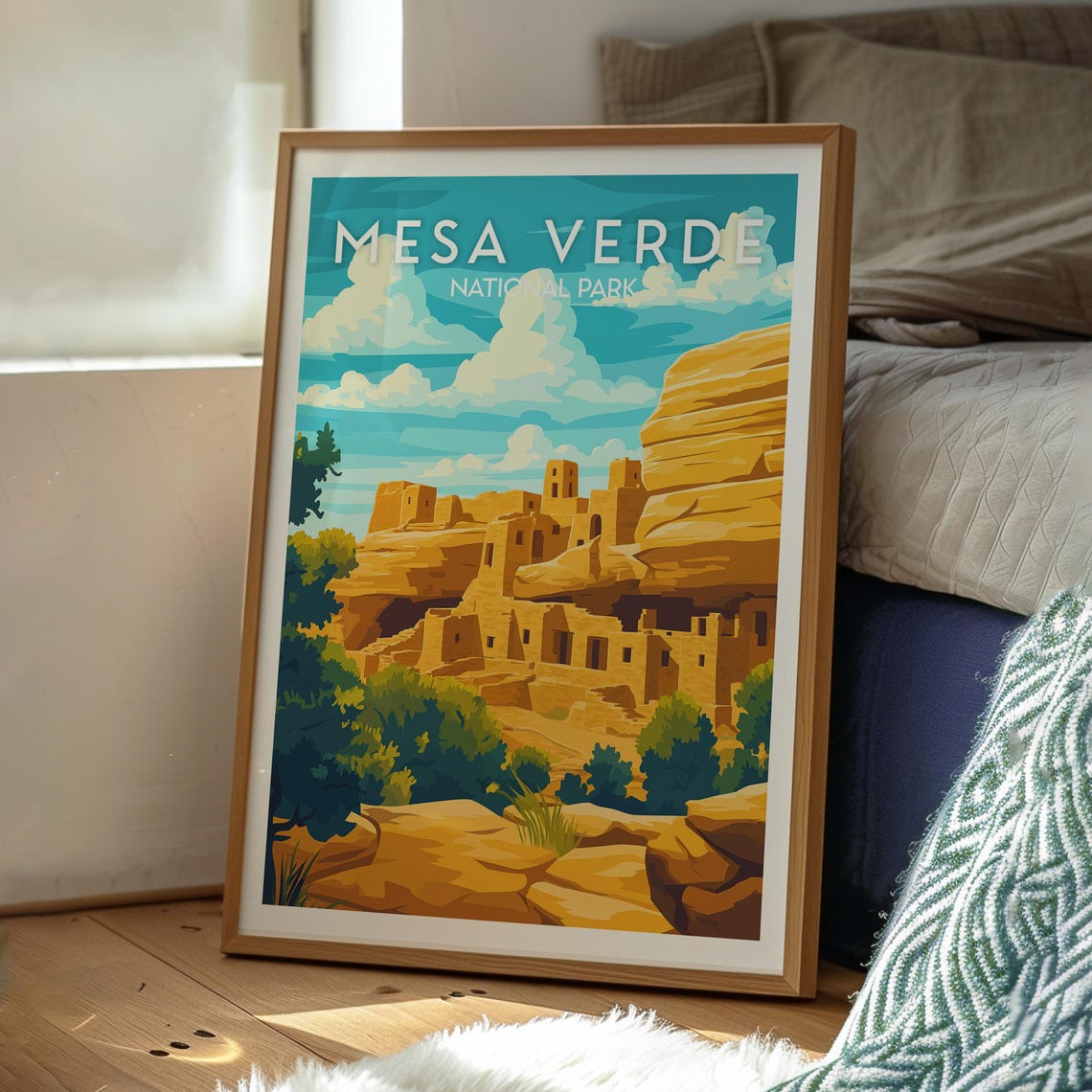 Mesa Verde National Park Ancient Cliff Dwellings Travel Poster - Image 3