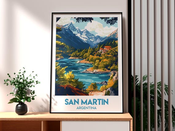 San Martin De Los Andes Travel Print Argentina Wall Art South America Poster Mountains
