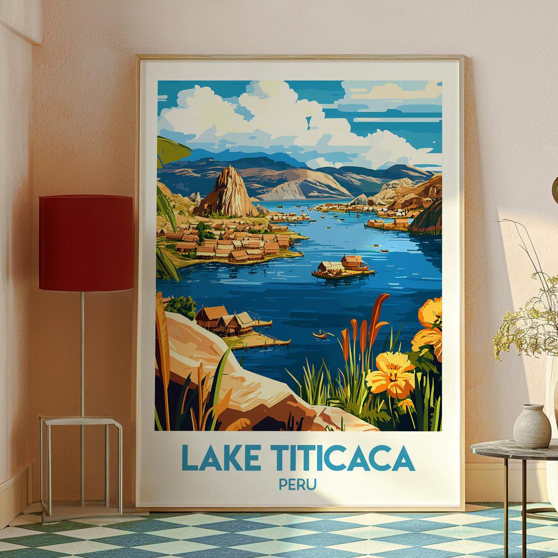 Lake Titicaca Poster Art Peru Travel Print Wall South America - Image 2