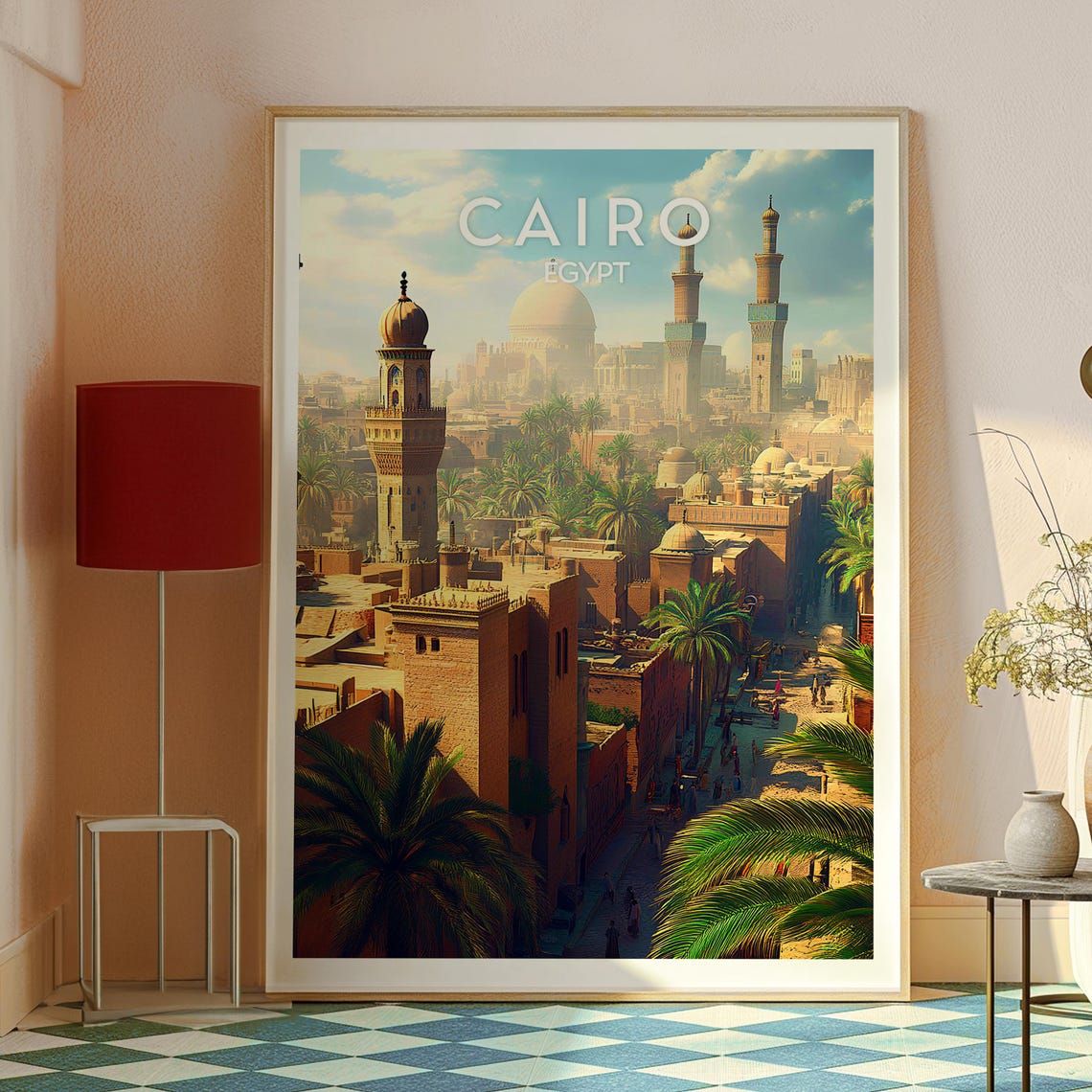 Cairo Poster Egypt Travel The Pyramids Art Print City Wall - Image 2