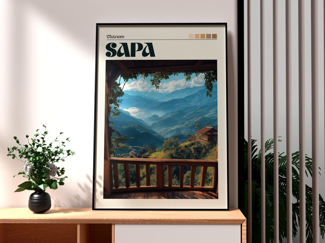 Sapa Print Vietnam Wall Art Poster Travel Backpacking North
