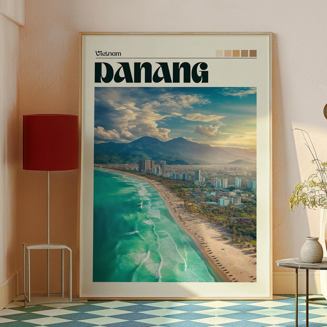 Da Nang Vietnam Beach City Aerial Turquoise Coast Travel Poster - Image 2