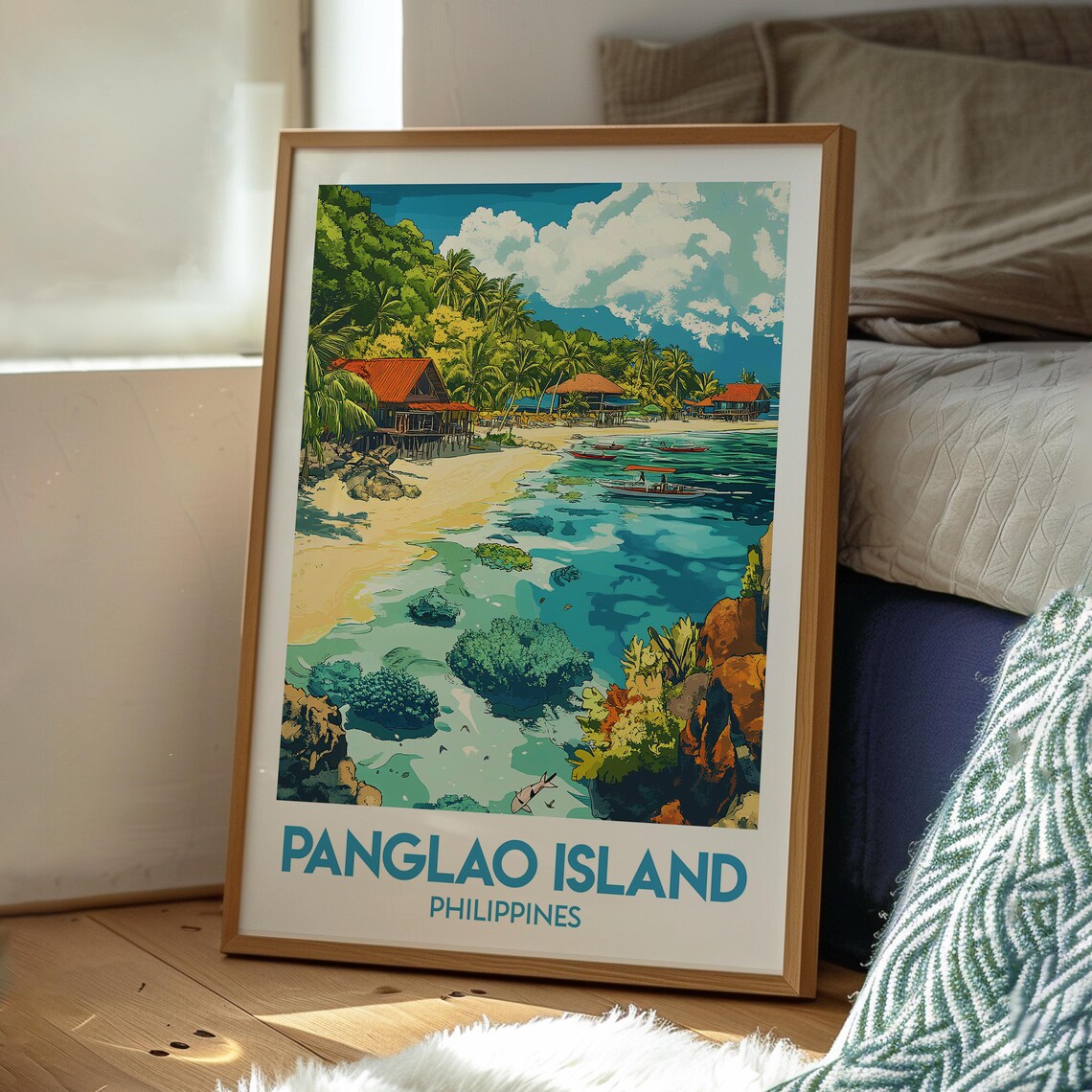 Panglao Island Philippines Coral Reef Beach Resort Travel Poster - Image 3