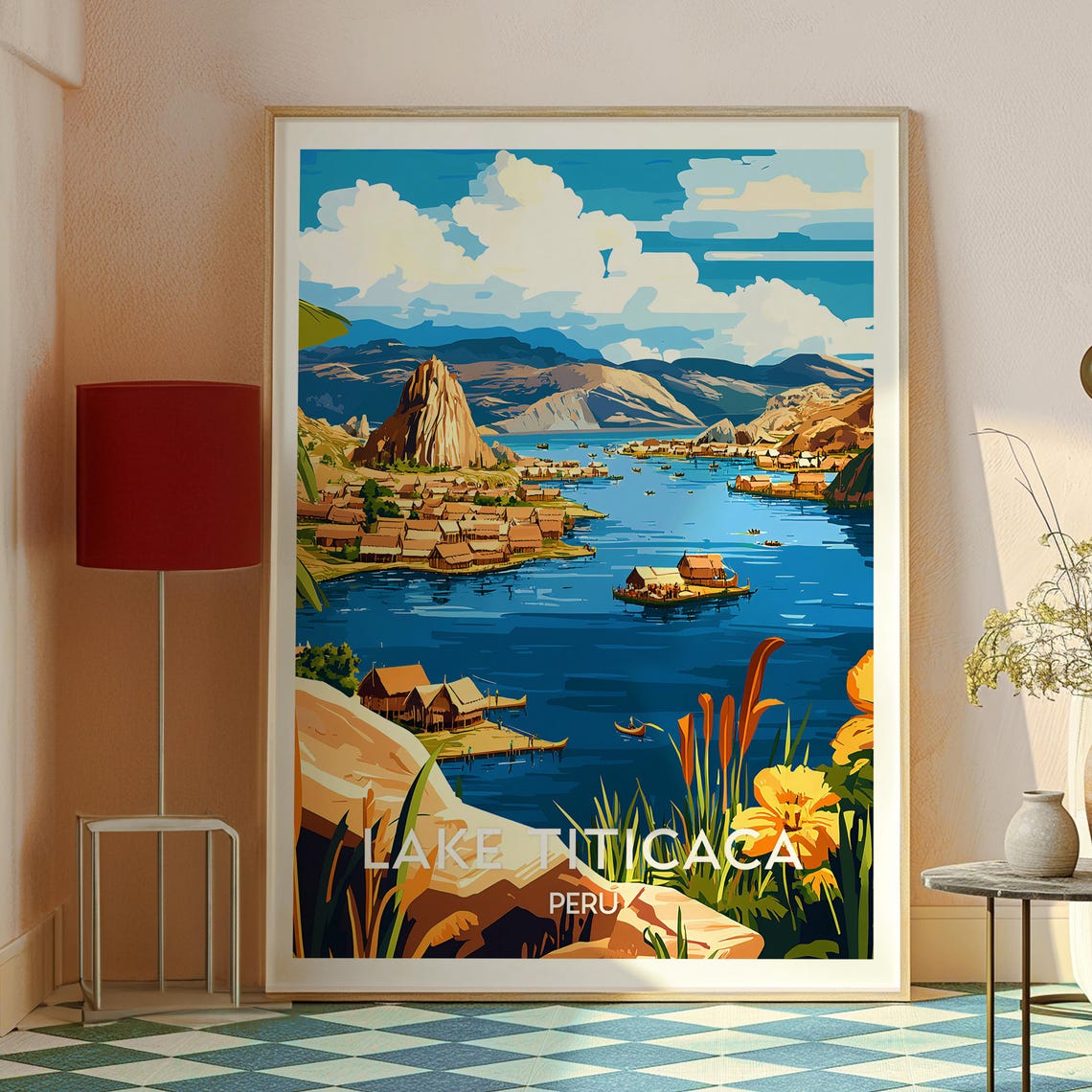 Lake Titicaca Poster Art Peru Travel Print Wall South America - Image 2
