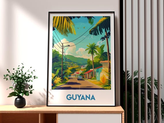 Guyana Poster Art Travel Print Wall Georgetown Backpacking South America