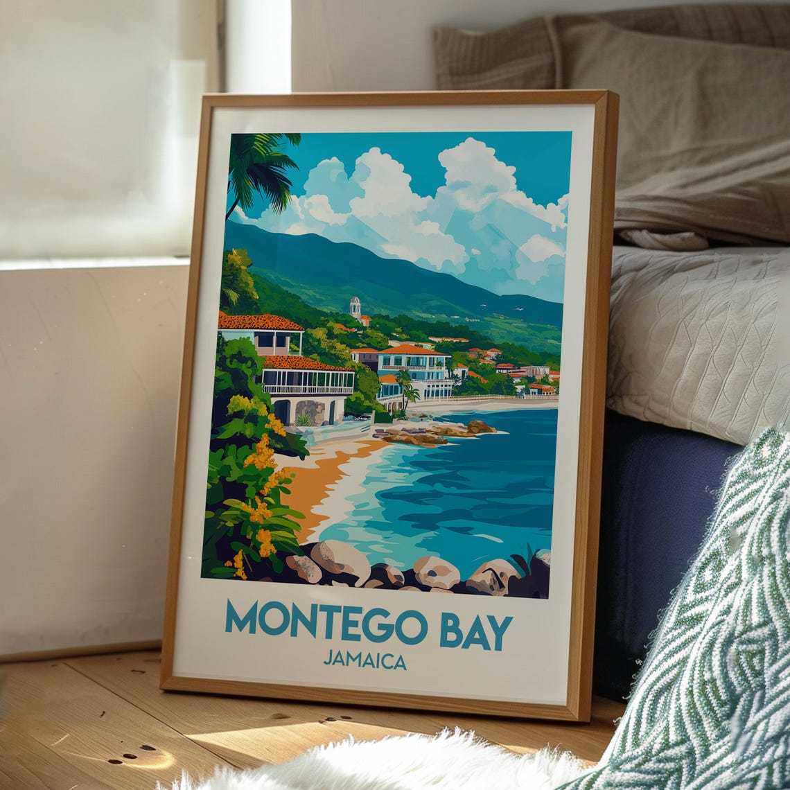 Montego Bay Print Caribbean Wall Art Jamaica Travel Poster Beach - Image 3
