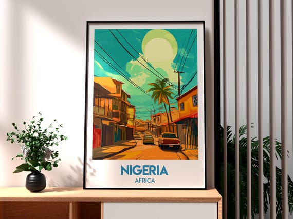 Nigeria Poster Print Lagos Travel Wall Art Africa African Wildlife City