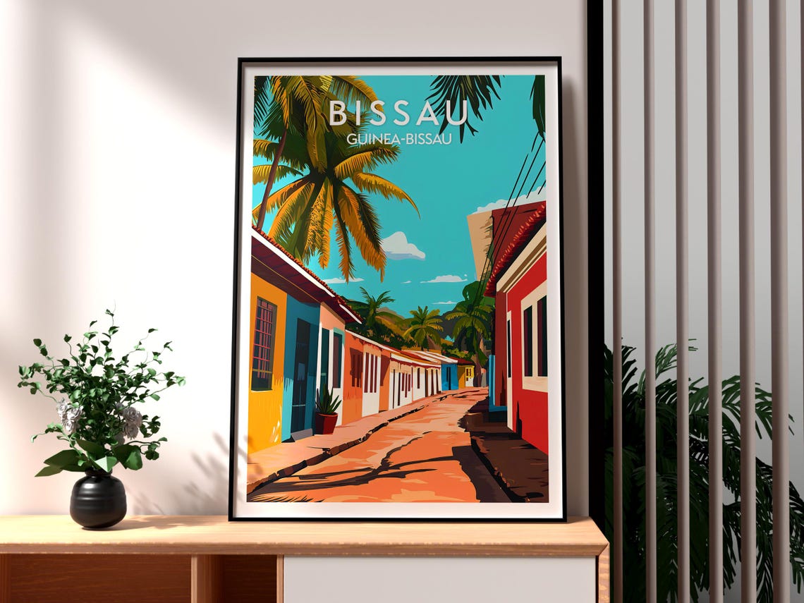 Bissau Travel Print Guinea Bissau Wall Art Bissau Poster Guinea Bissau Travel Wall Art Africa Poster Africa City Art Guinea