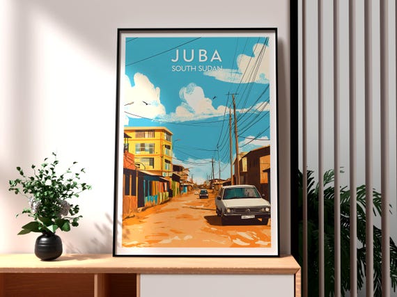 Juba Travel Print South Sudan Wall Art Poster Africa City