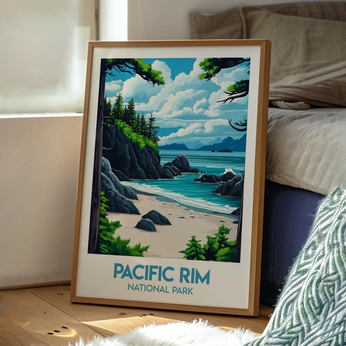 Pacific Rim National Park Rugged Coast Waves and Rainforest Poster - Image 3