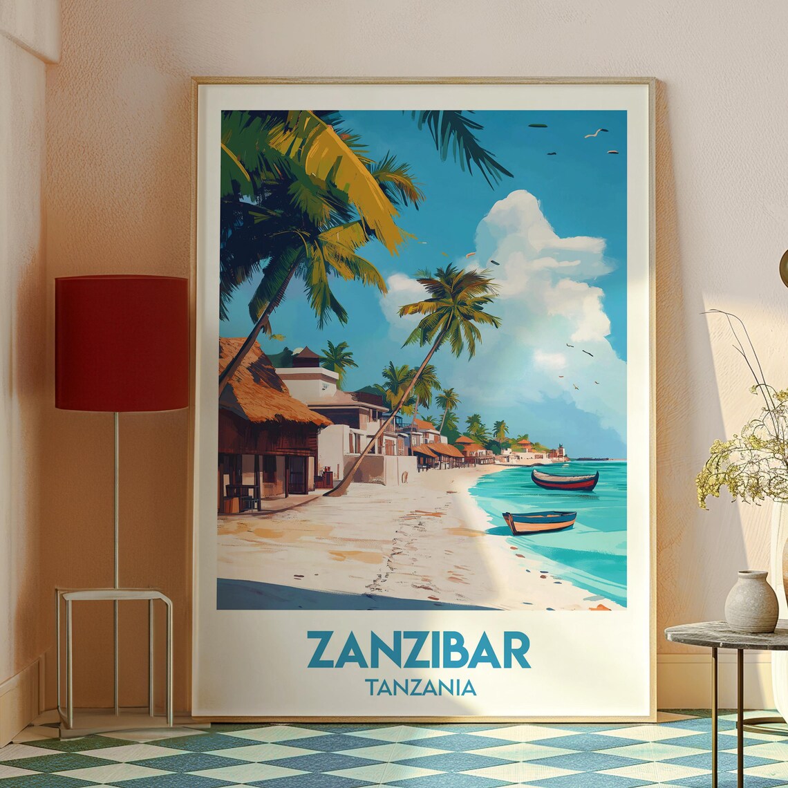 Zanzibar Travel Poster, Tanzania Beach Wall Art - Image 2