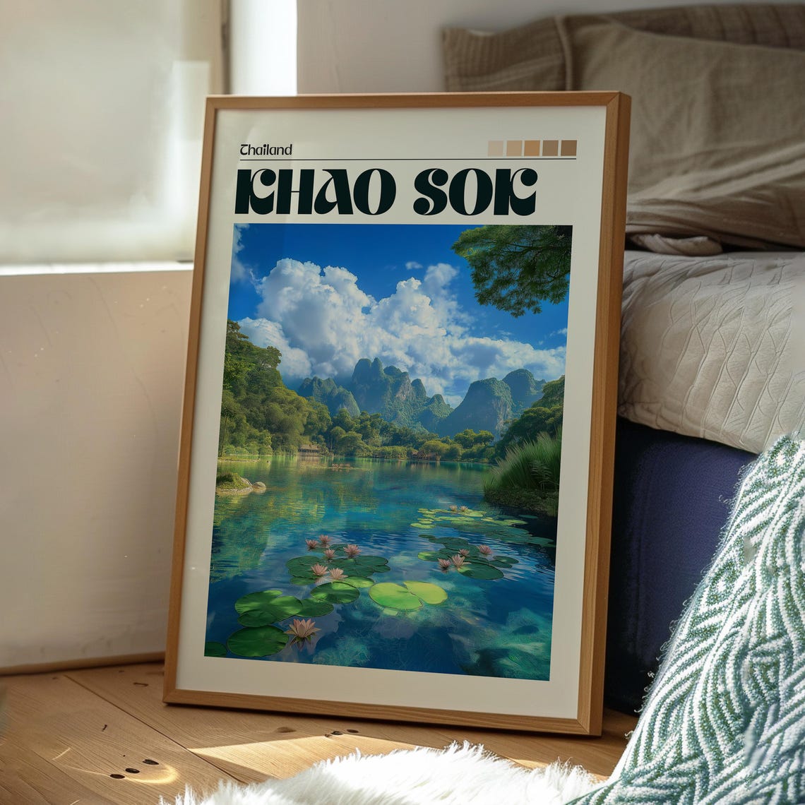 Khao Sok Thailand Emerald Lake Lilies Karst Mountains Nature Poster - Image 3