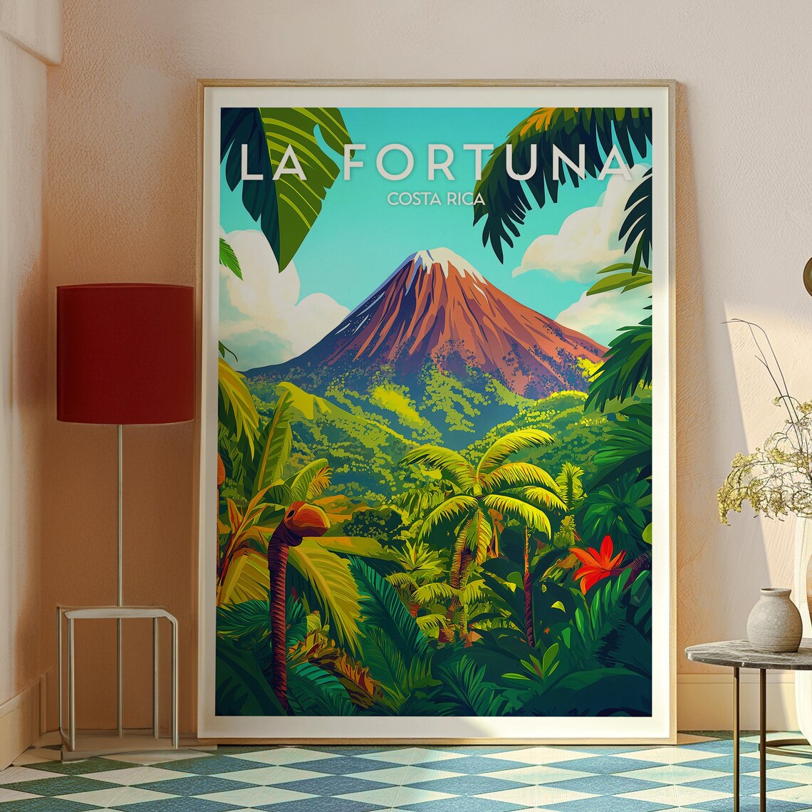 La Fortuna Costa Rica Volcano Jungle Rainforest Travel Poster - Image 2
