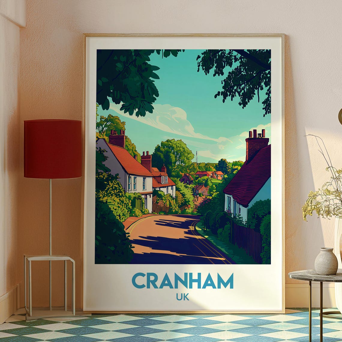 Cranham UK Cotswolds Village Lane Cottages Countryside Travel Poster - Image 2