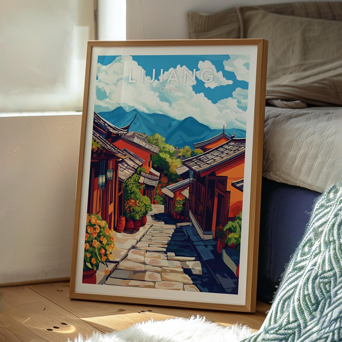 Lijiang China Ancient Old Town Stone Street Mountain Travel Poster - Image 3