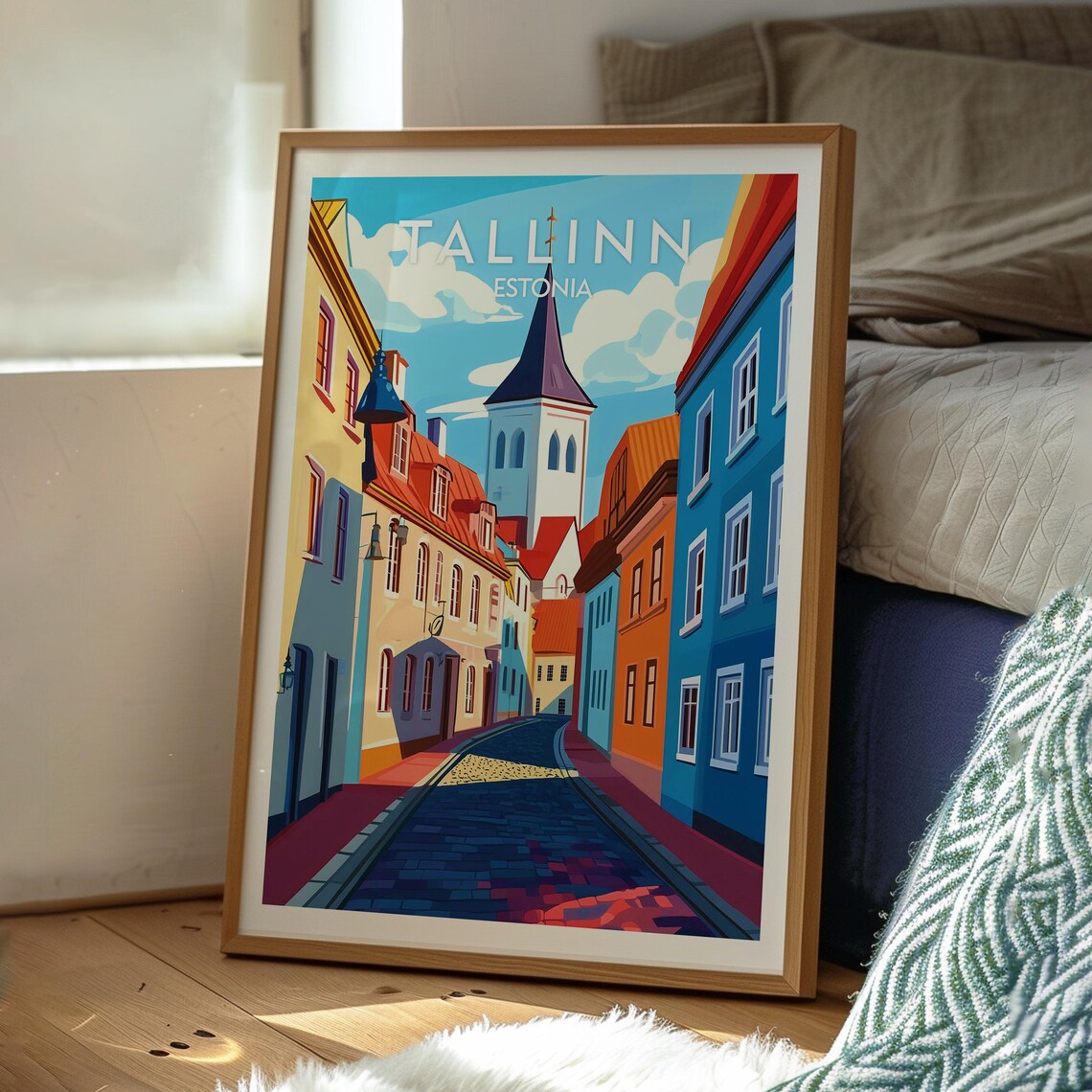 Tallinn Estonia Medieval Old Town Cobblestone Street Fairytale Poster - Image 3