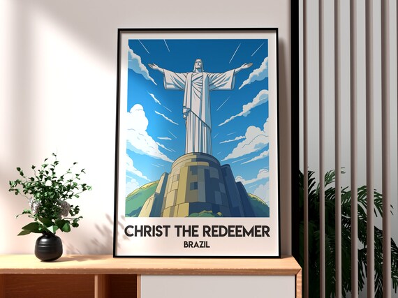 Christ The Redeemer Brazil Rio De Janeiro Statue Travel Poster