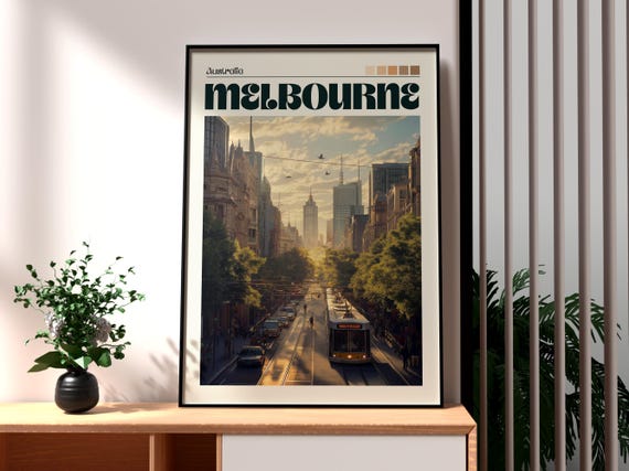 Melbourne Print Wall Art Australia Poster Travel Coast City