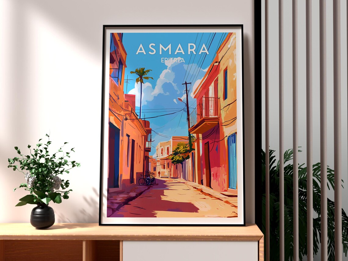 Asmara Eritrea Colonial Street Sunlit Avenue Africa City Travel Poster