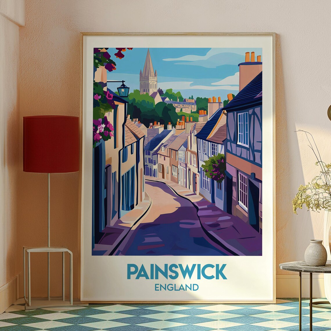 Painswick England Cotswolds Hillside Street Vintage Travel Poster - Image 2