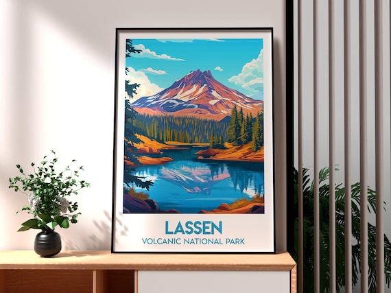 Lassen Volcanic National Park Peak Mirror Lake Reflection Poster