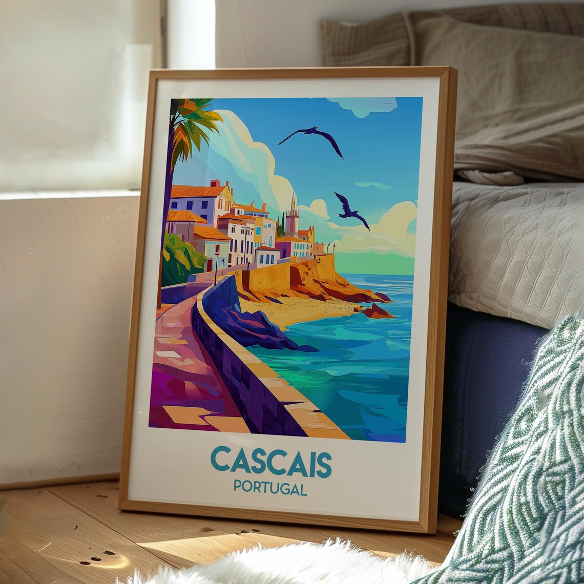 Cascais Portugal Coastal Cliff Path Seaside Town Travel Poster - Image 3