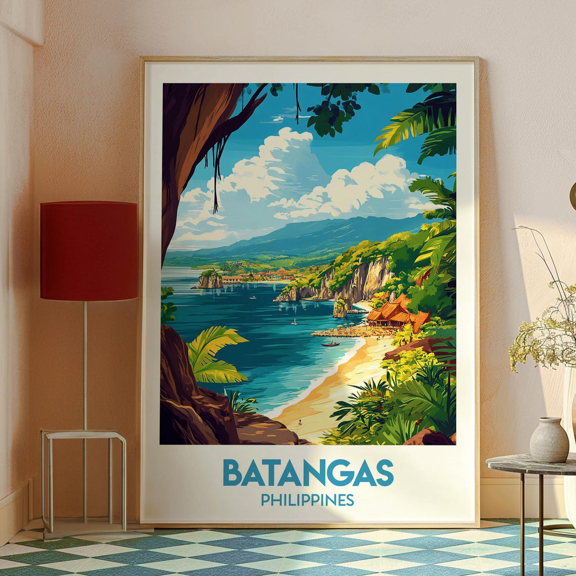 Batangas Philippines Beach Cove Cliffs Tropical Travel Poster - Image 2