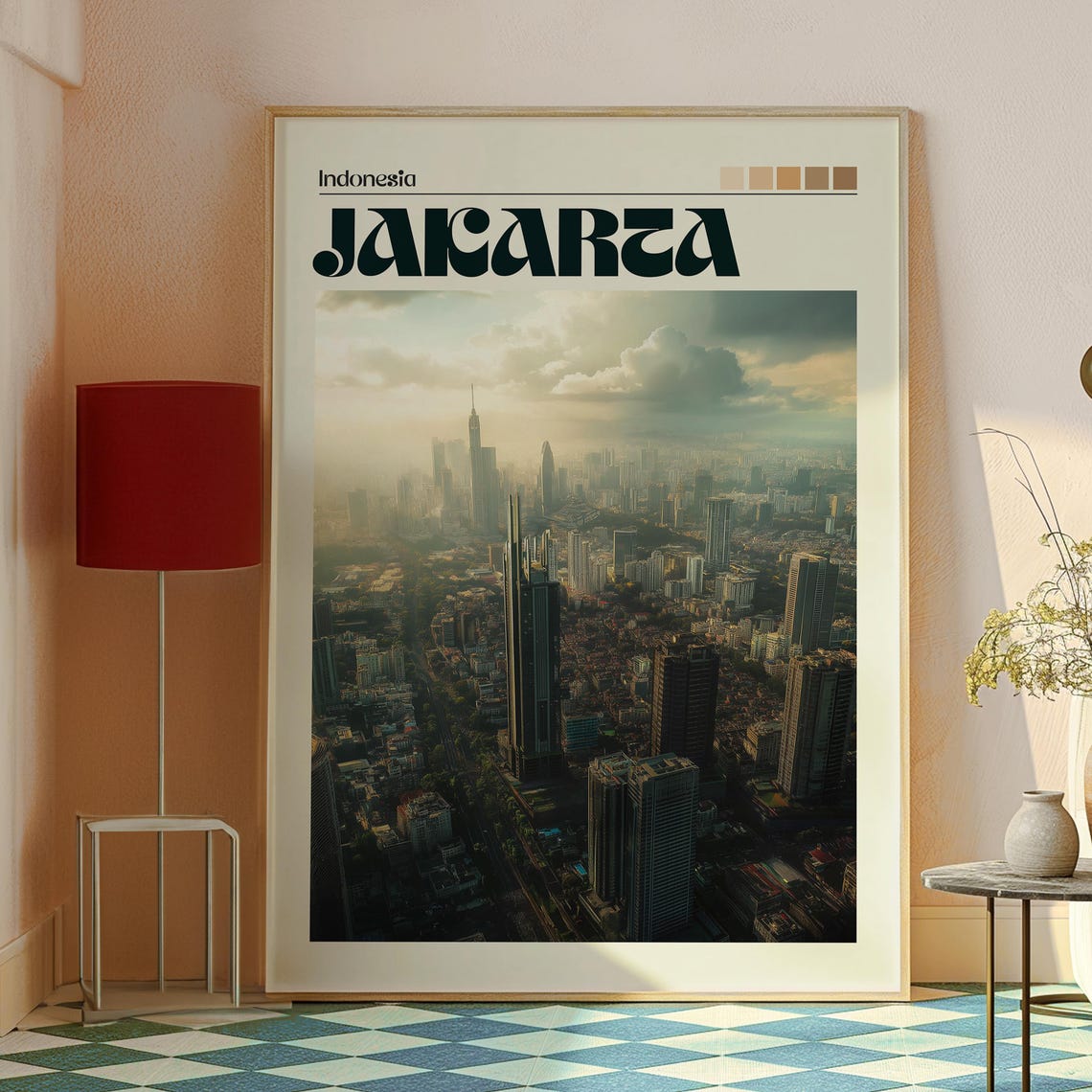 Jakarta Indonesia Skyline Dawn Skyscrapers Cityscape Travel Poster - Image 2