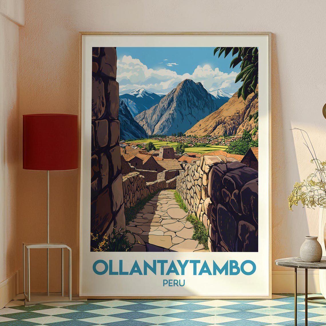 Ollantaytambo Travel Poster, Peru Fortress - Image 2