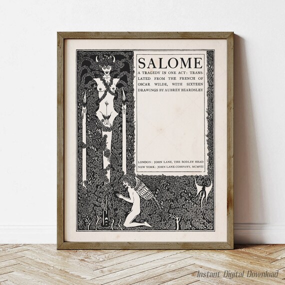 Oscar Wilde Salome 1907 Title Page Aubrey Beardsley Vintage Art Print
