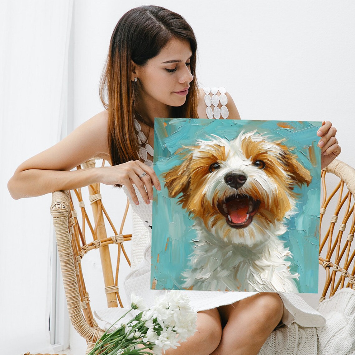 Shih Tzu Whimsical Animal Art Print, Portrait - Image 3
