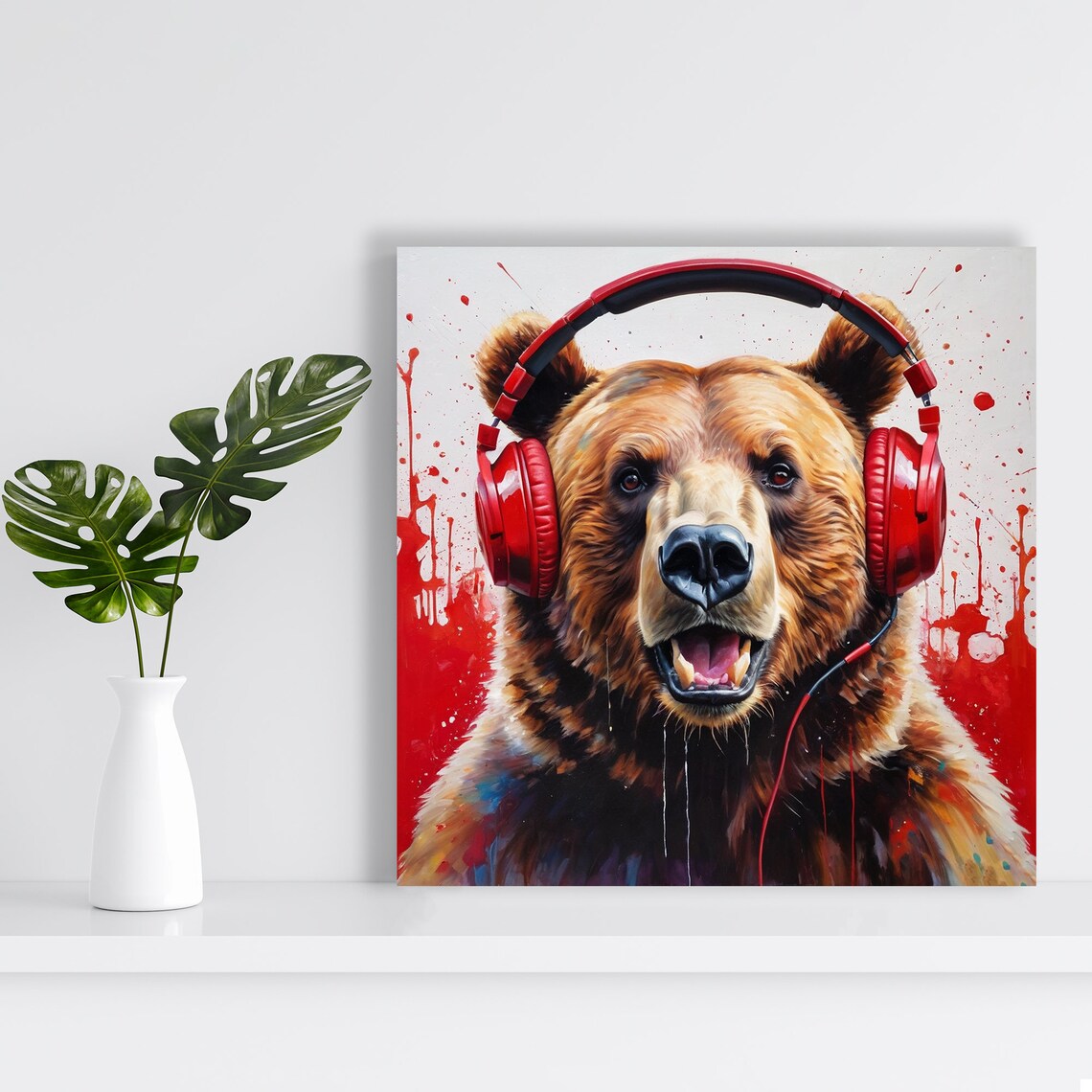 Beats And Bear Pop Art Poster, Modern Room Decor - Image 2