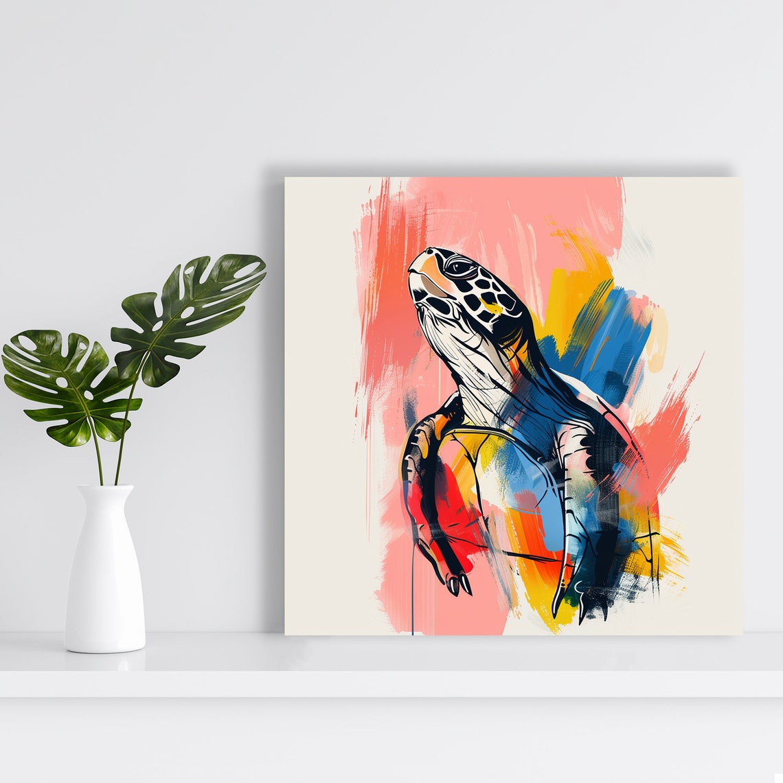 Sea Turtle Odyssey Art Or Poster Contemporary Animal Decor Living Room Bedroom Office Children Room Art Vibrant Colorful Abstract - Image 2