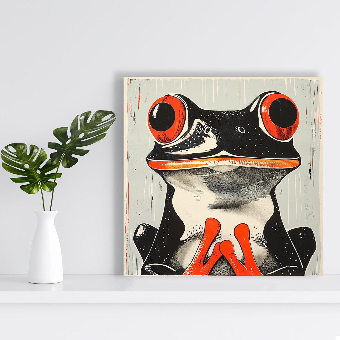 Frog Gaze Pop Art Poster Print, Modern Animal Decor - Image 2