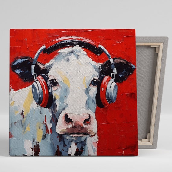 Cow Pop Art Poster, Whimsical Kitchen Decor for Home
