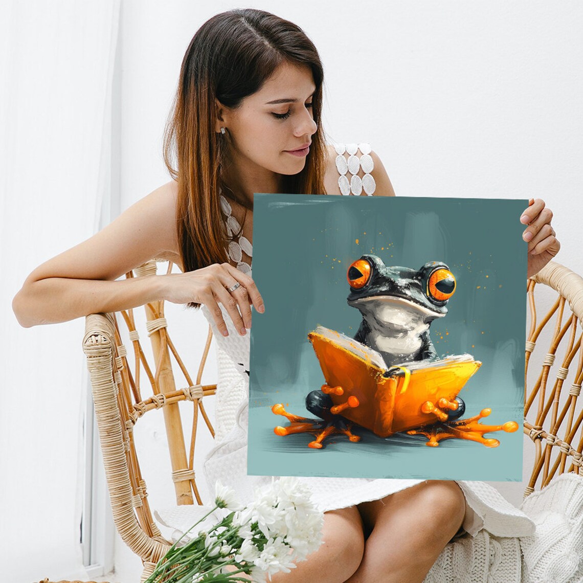 Bibliophile Frogs Enlightenment, Whimsical Art Print - Image 3