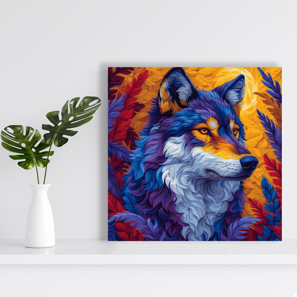 Wolf Spirit Contemporary Bohemian Wall Art Print - Image 2