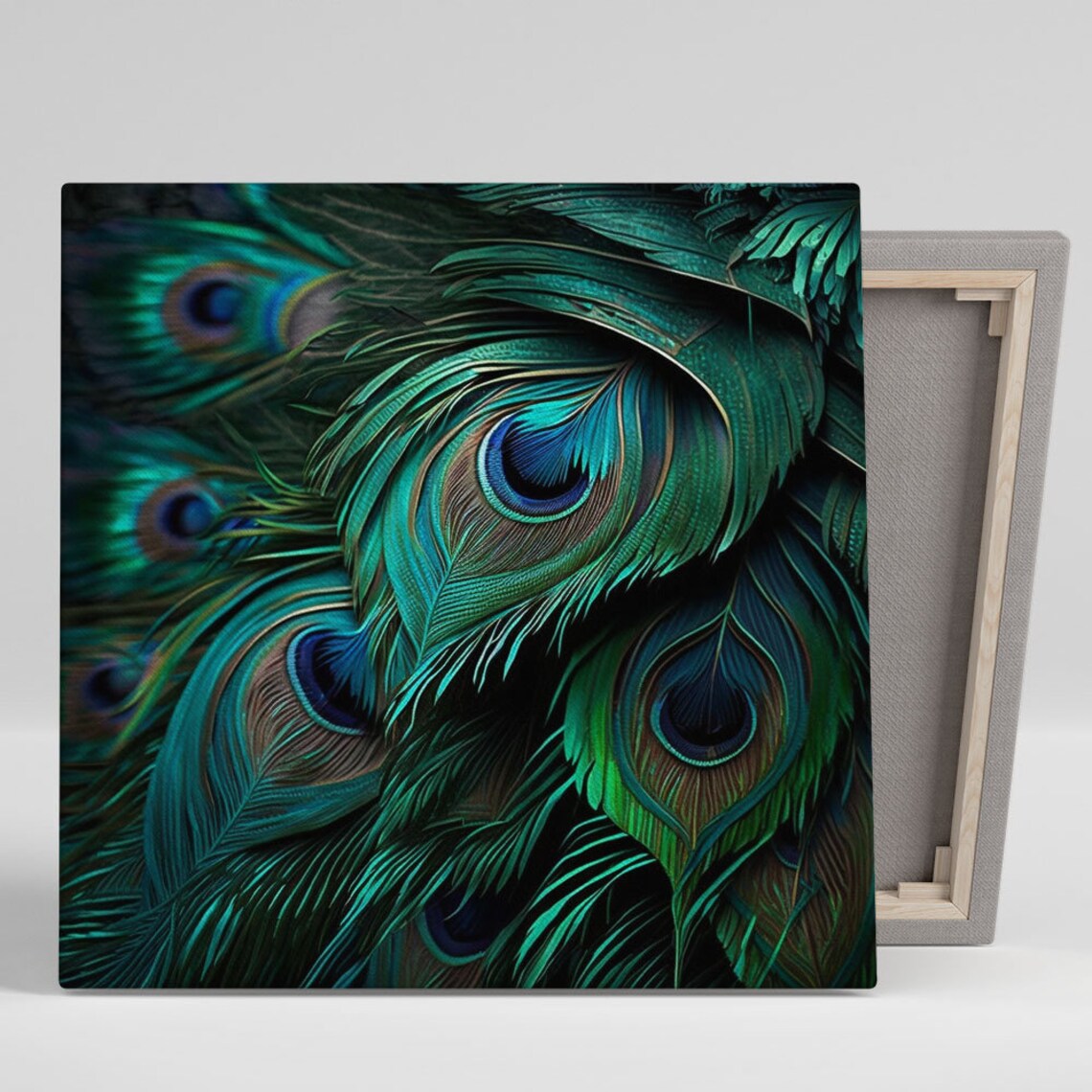 Colorful Peacock Feather Art Print, Wall Decor