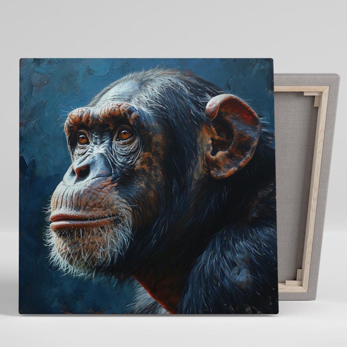 Chimpanzee Contemporary Rustic Wall Art Print