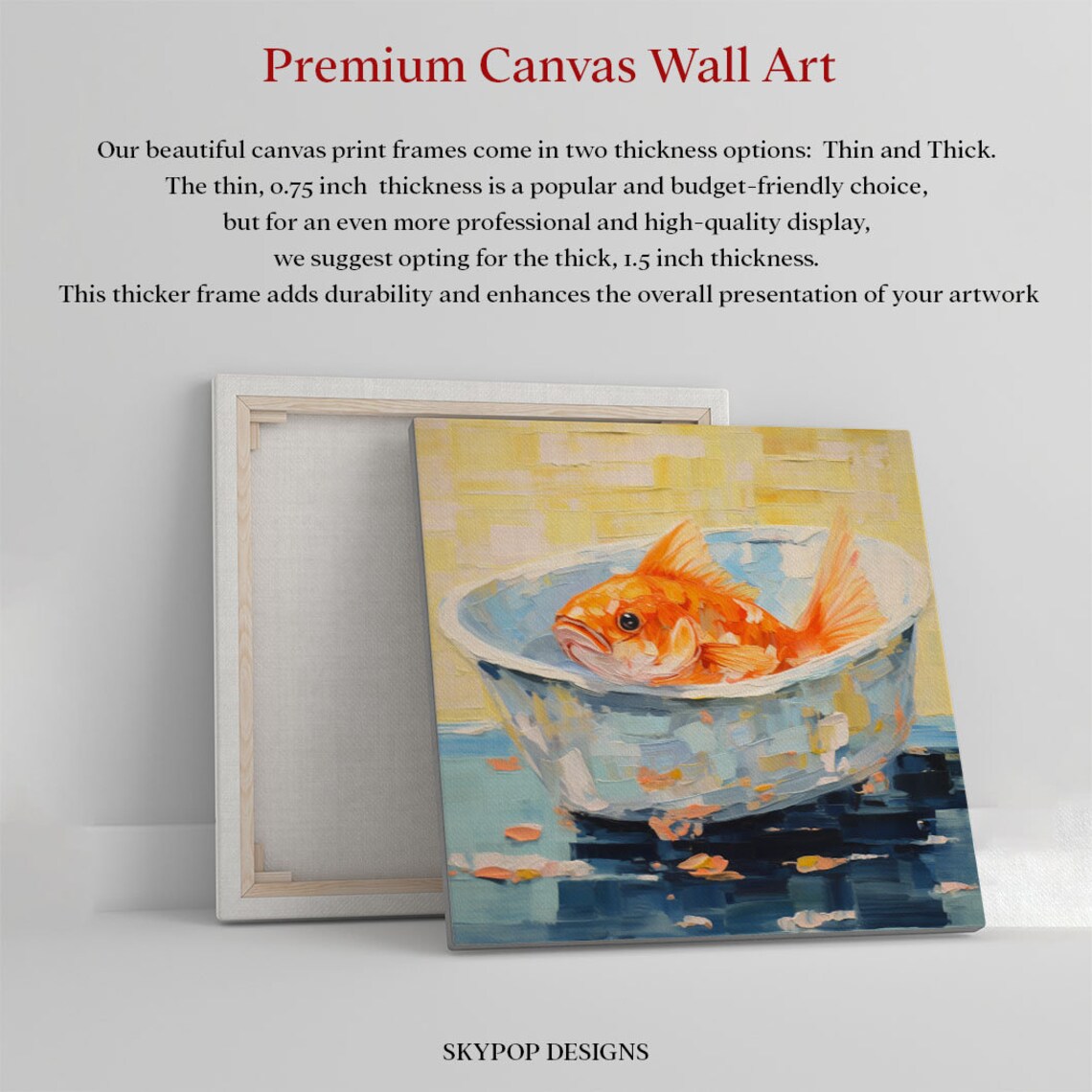 Gold Fish in Bathtub, Bathroom Animal Art Print - Image 3